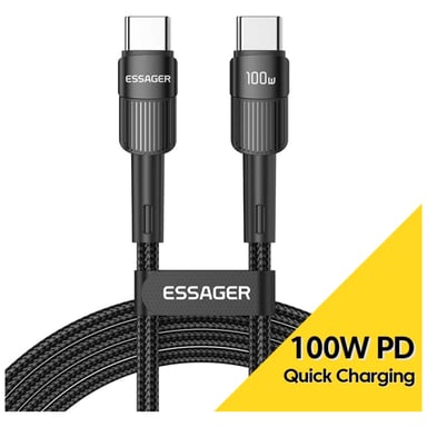 Дата кабель USB-C to USB-C 3.0m 100W black Essager (EXCTT1-XCC01) - фото 1