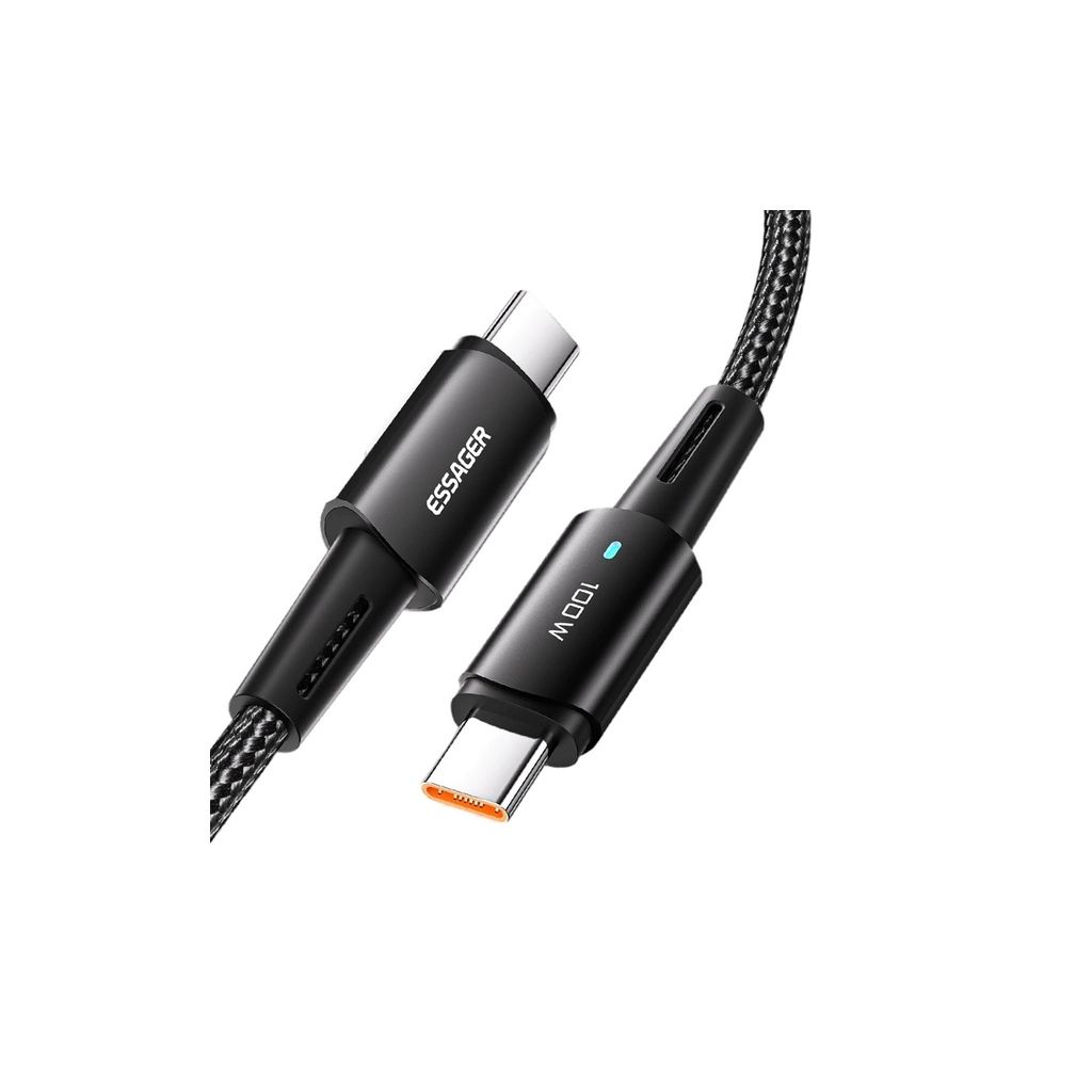 Дата кабель USB-C to USB-C 0.5m 100W black Essager (EXCTT1-CGB01) Дата кабель USB-C to USB-C 0.5m 100W black Essager (EXCTT1-CGB01)
