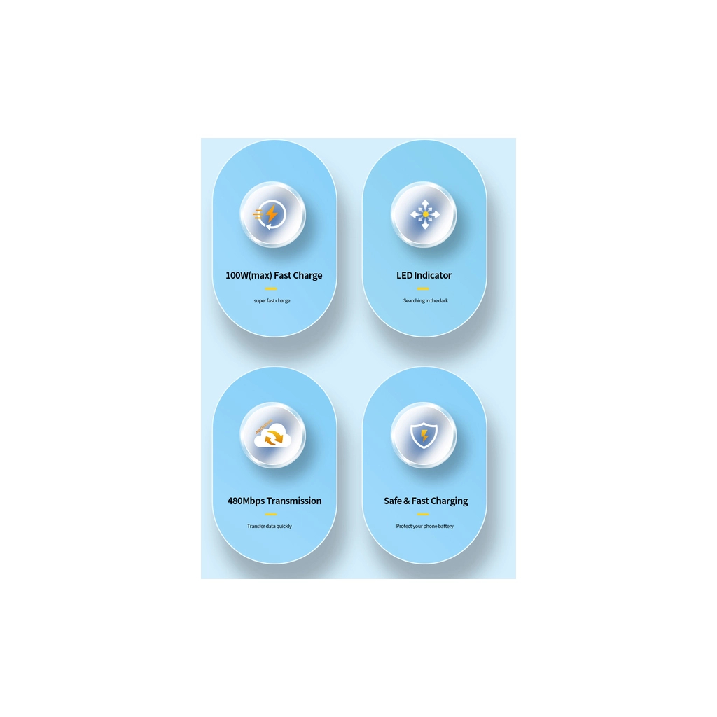 Дата кабель USB-C to USB-C 1.0m 100W black Essager (EXCTT1-CG01) - фото 10 Дата кабель USB-C to USB-C 1.0m 100W black Essager (EXCTT1-CG01) - фото 10