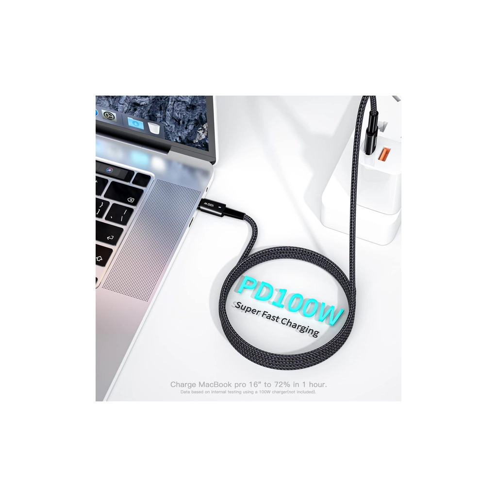 Дата кабель USB-C to USB-C 1.0m 100W black Essager (EXCTT1-CG01) - фото 3 Дата кабель USB-C to USB-C 1.0m 100W black Essager (EXCTT1-CG01) - фото 3