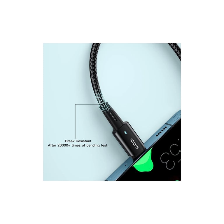 Дата кабель USB-C to USB-C 1.0m 100W black Essager (EXCTT1-CG01) - фото 6