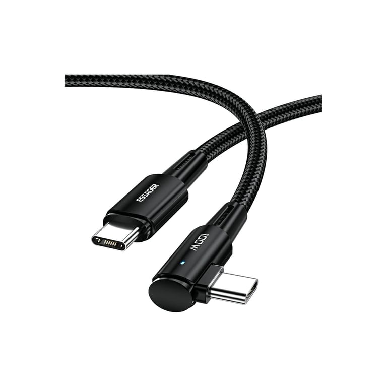 Дата кабель USB-C to USB-C 3.0m 100W 90° corner black Essager (EXCTT1-CGWTC01) - фото 1