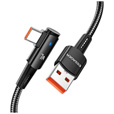 Дата кабель USB 2.0 AM to USB-C 1.0m 100W 90° corner black Essager (EXCWT7A-CG01-P) - фото 1