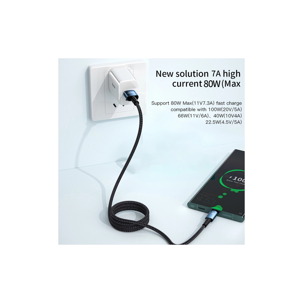 Дата кабель USB 2.0 AM to USB-C 2.0m 100W blue Essager (EXC7A-CGA03-P) - фото 5 Дата кабель USB 2.0 AM to USB-C 2.0m 100W blue Essager (EXC7A-CGA03-P) - фото 5