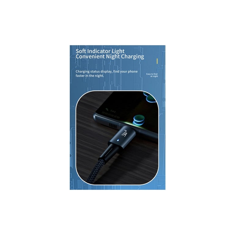 Дата кабель USB 2.0 AM to USB-C 2.0m 100W blue Essager (EXC7A-CGA03-P) - фото 7
