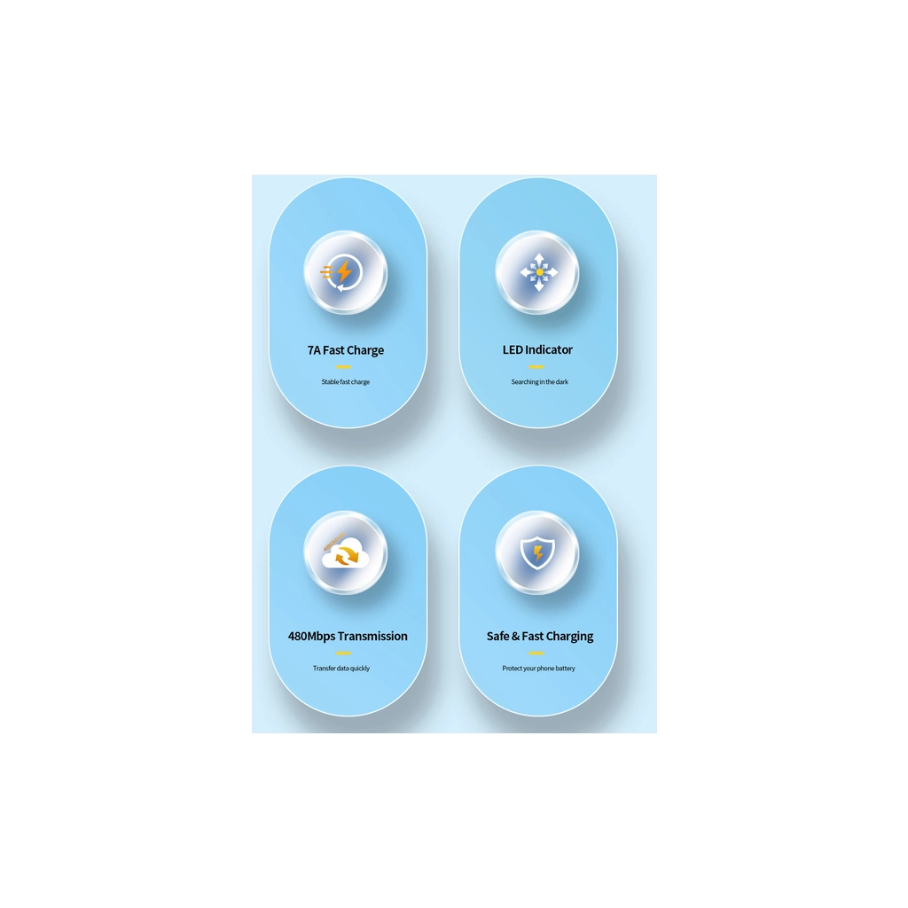 Дата кабель USB 2.0 AM to USB-C 2.0m 100W blue Essager (EXC7A-CGA03-P) - фото 9 Дата кабель USB 2.0 AM to USB-C 2.0m 100W blue Essager (EXC7A-CGA03-P) - фото 9