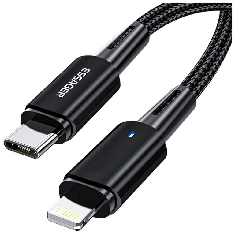 Дата кабель USB-C to Lightning 0.5m 20W black Essager (EXCTL-CGB01) - фото 1