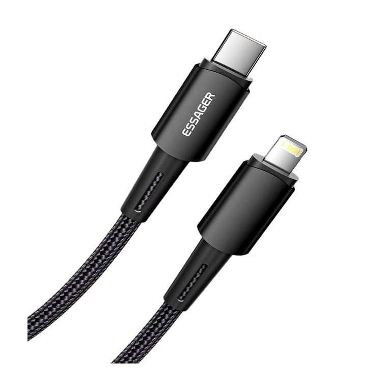 Дата кабель USB-C to Lightning 0.5m 20W black Essager (EXCTL-CGB01) - фото 2