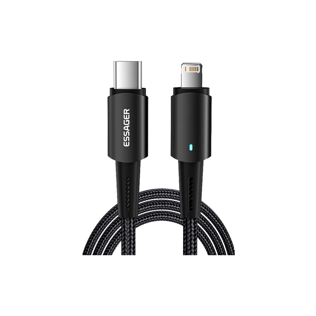 Дата кабель USB-C to Lightning 2.0m 20W black Essager (EXCTL-CGA01) Дата кабель USB-C to Lightning 2.0m 20W black Essager (EXCTL-CGA01)