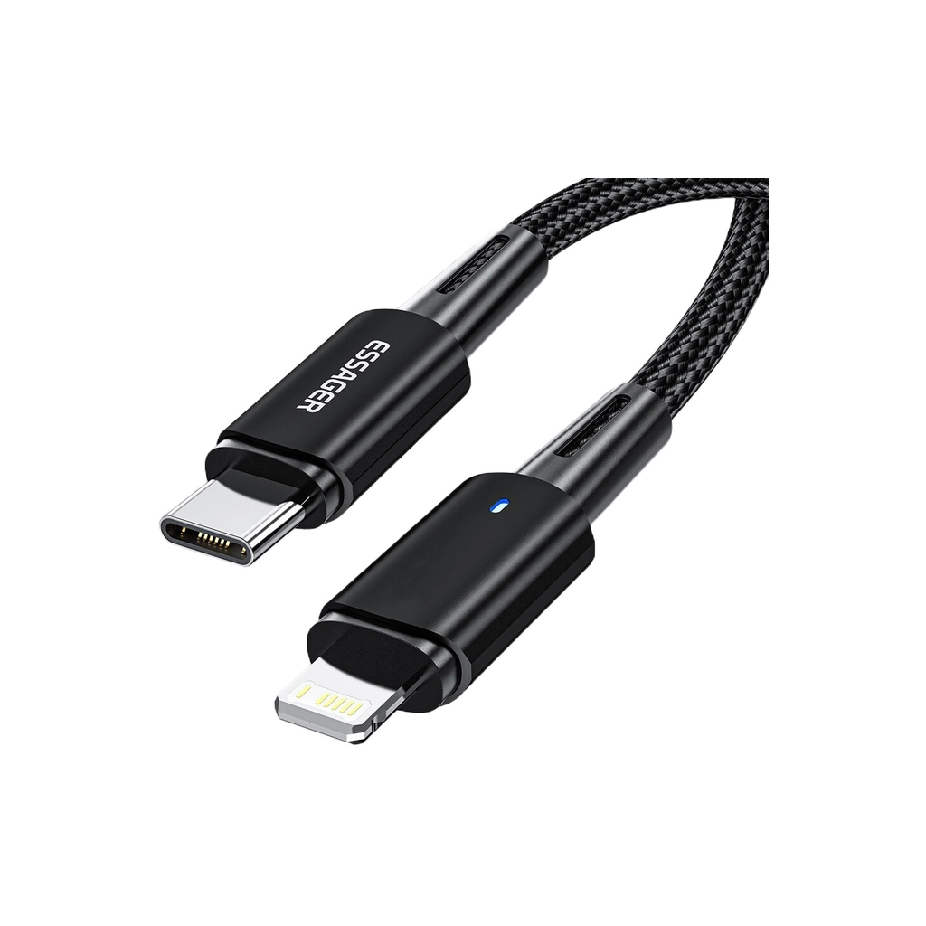 Дата кабель USB-C to Lightning 2.0m 20W black Essager (EXCTL-CGA01) - фото 2 Дата кабель USB-C to Lightning 2.0m 20W black Essager (EXCTL-CGA01) - фото 2