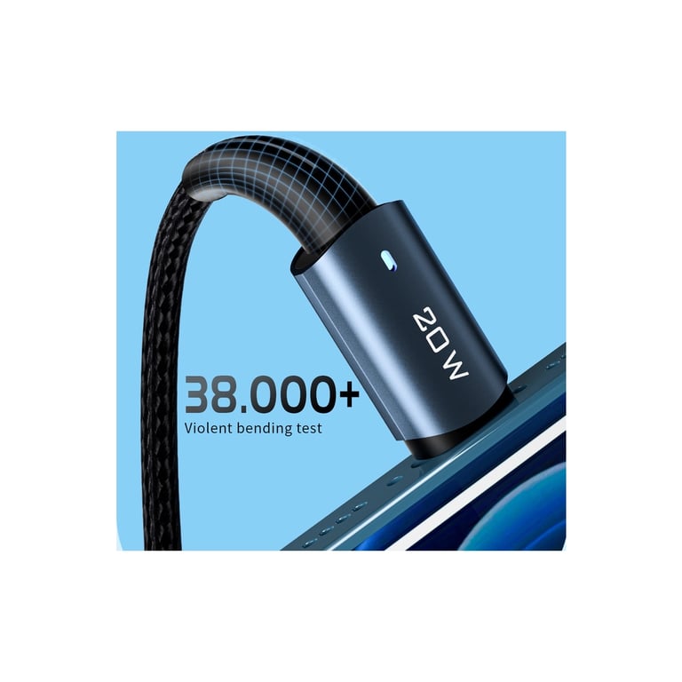 Дата кабель USB-C to Lightning 2.0m 20W black Essager (EXCTL-CGA01) - фото 6