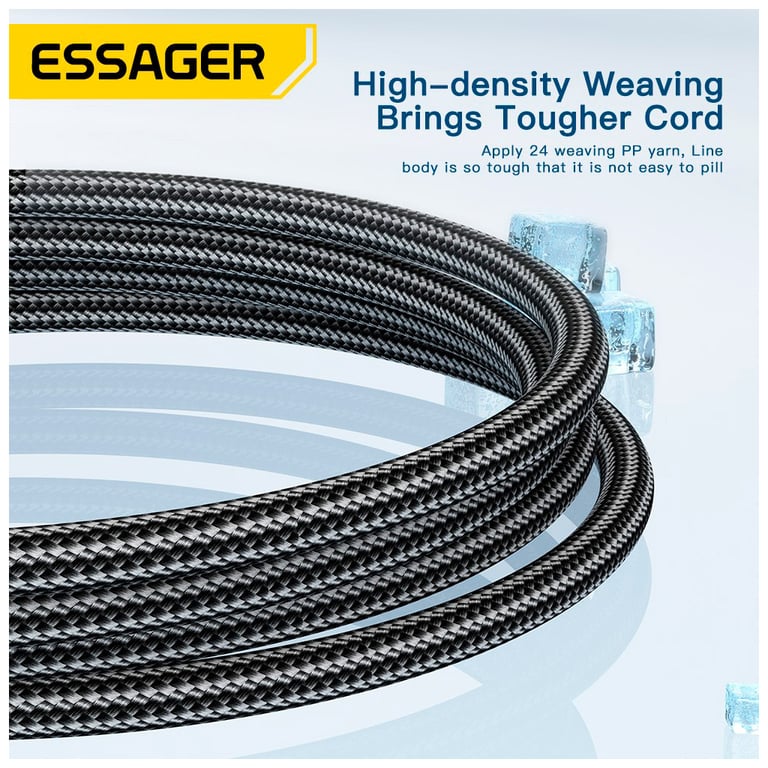 Дата кабель USB 2.0 AM to USB-C 2.0m 120W black Essager (EXC120-CGA01-P) - фото 6
