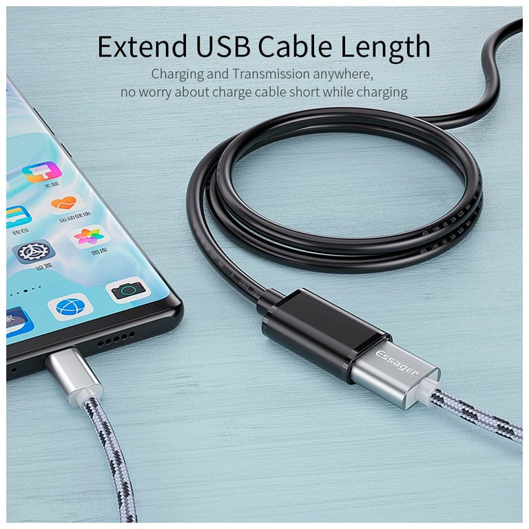Дата кабель USB 3.0 AM/AF 1.5m Essager (EXCAM-YTA01) - фото 7