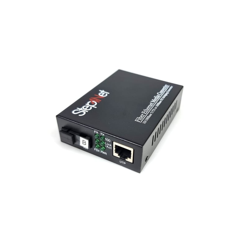 Медіаконвертер 10/100Base-TX to 100Base-FX, SM, 1550nm, SC/PC, 20км Step4Net (MC-R-0,1-1SM-1550nm-20-LFP) - фото 1