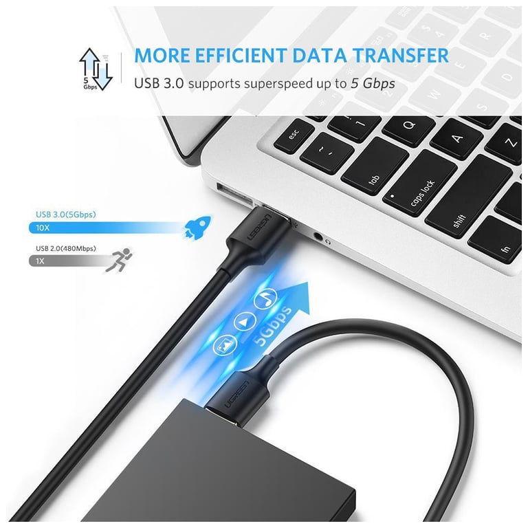 Дата кабель USB 3.0 AM/AM 1.0m US128 black UGREEN (10370) - фото 4