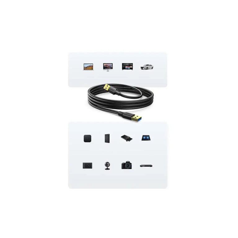 Дата кабель USB 3.0 AM/AM 3.0m US128 black Ugreen (90576) - фото 7