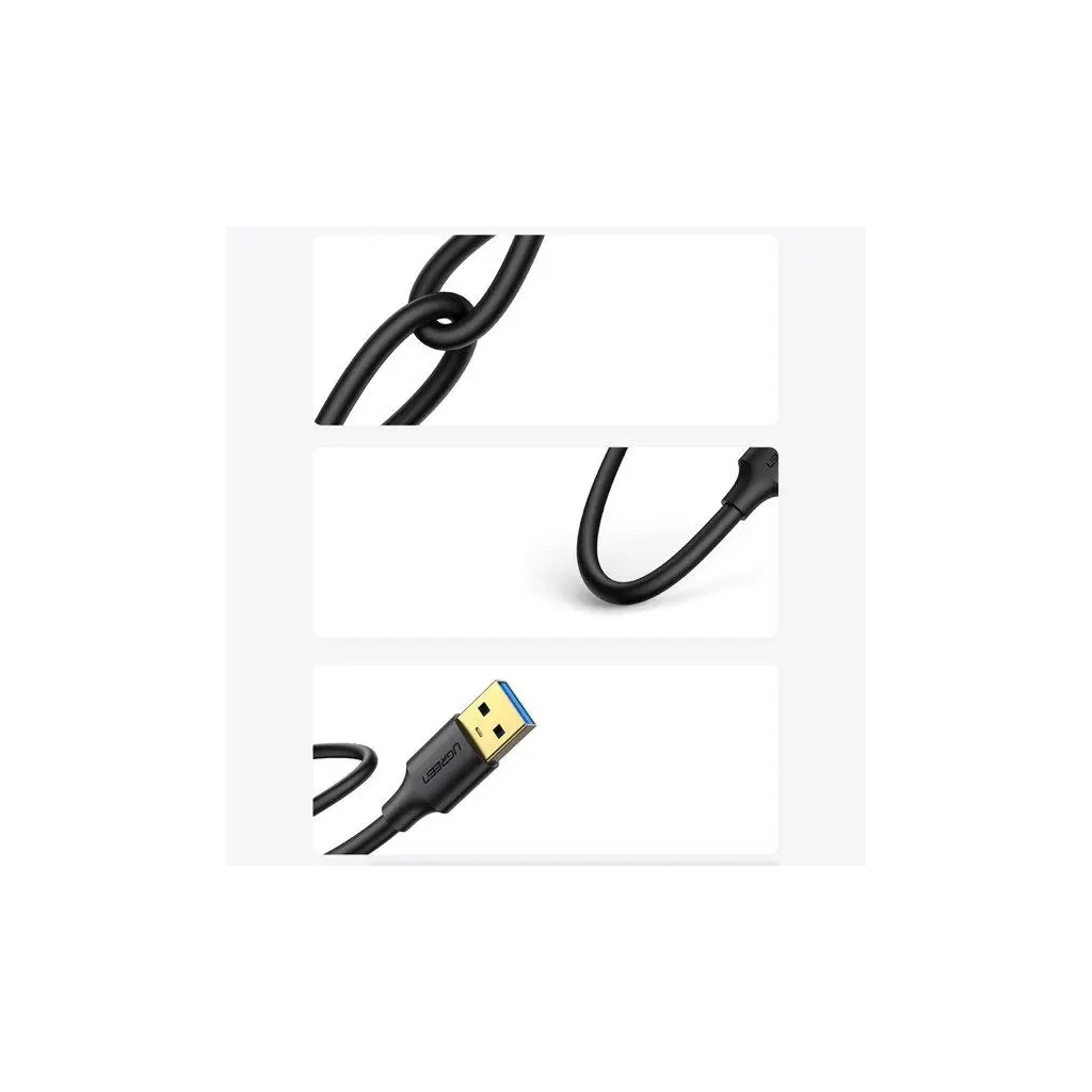 Дата кабель USB 3.0 AM/AM 3.0m US128 black Ugreen (90576) - фото 8 Дата кабель USB 3.0 AM/AM 3.0m US128 black Ugreen (90576) - фото 8