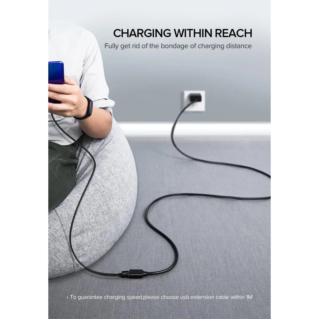 Дата кабель USB 3.0 AM/AF 1.0m US129 black Ugreen (10368) - фото 7 Дата кабель USB 3.0 AM/AF 1.0m US129 black Ugreen (10368) - фото 7