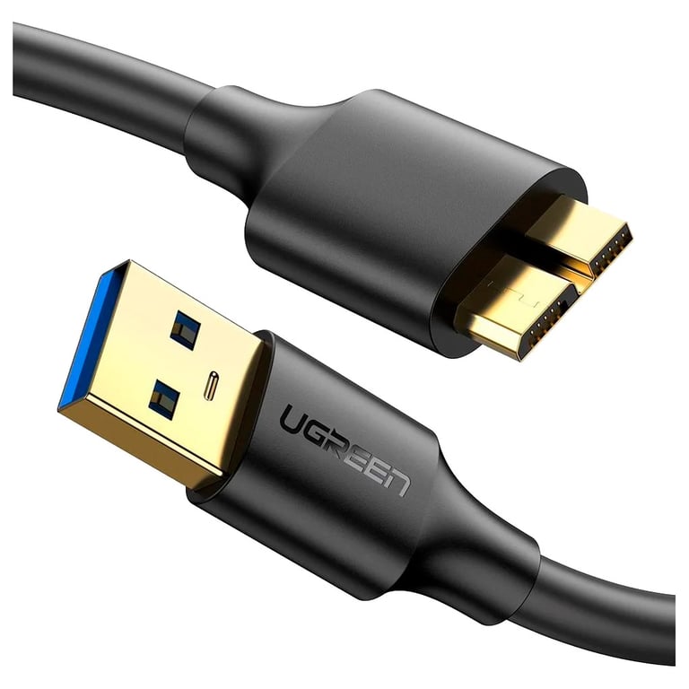 Дата кабель USB 3.0 AM to Micro B 0.5m US130 black Ugreen (10840) - фото 1