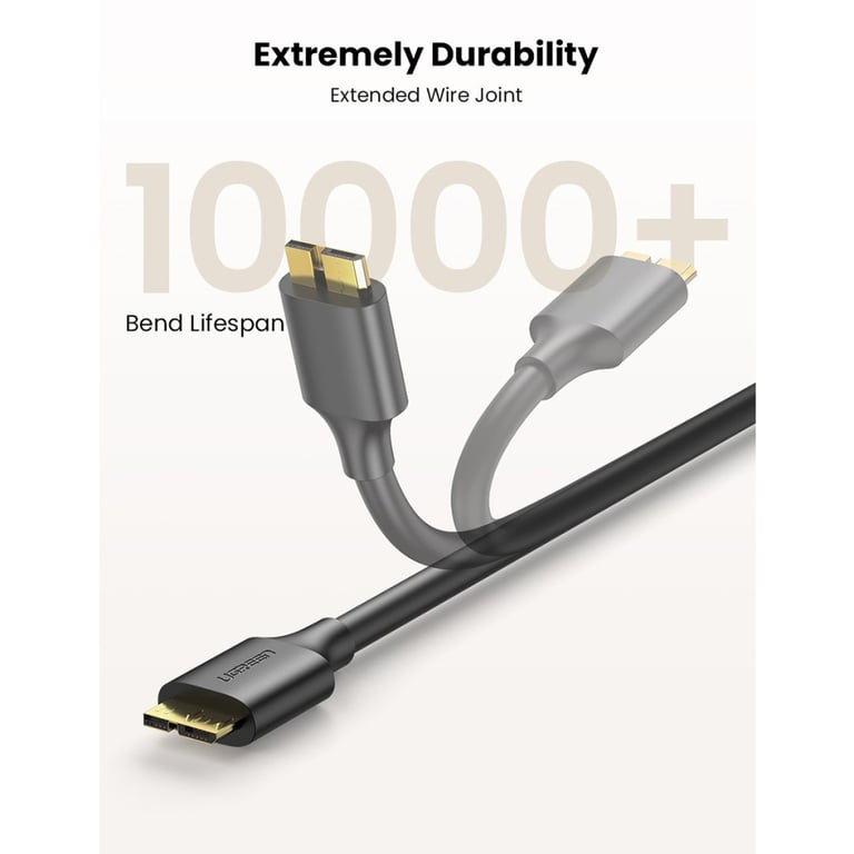 Дата кабель USB 3.0 AM to Micro B 1.0m US130 black Ugreen (10841) - фото 3