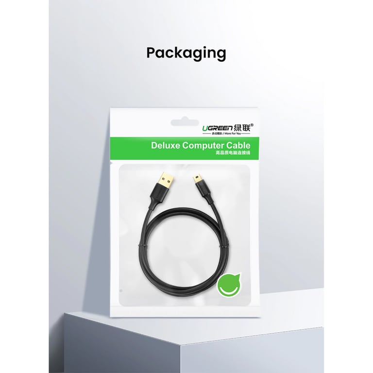Дата кабель USB 2.0 AM to Mini 5P 1.5m US132 black Ugreen (10385) - фото 2