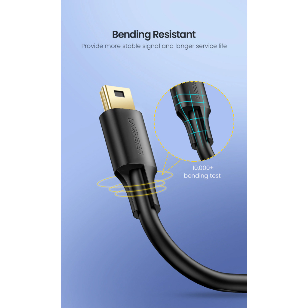 Дата кабель USB 2.0 AM to Mini 5P 2.0m US132 black UGREEN (30472) - фото 4 Дата кабель USB 2.0 AM to Mini 5P 2.0m US132 black UGREEN (30472) - фото 4