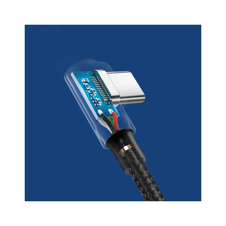 Дата кабель USB 2.0 AM to USB-C 2.0m 3A 90° corner US176 black Ugreen (20857) - фото 3