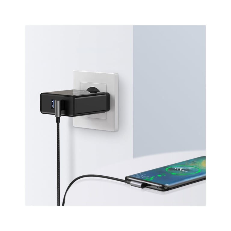 Дата кабель USB 2.0 AM to USB-C 2.0m 3A 90° corner US176 black Ugreen (20857) - фото 4