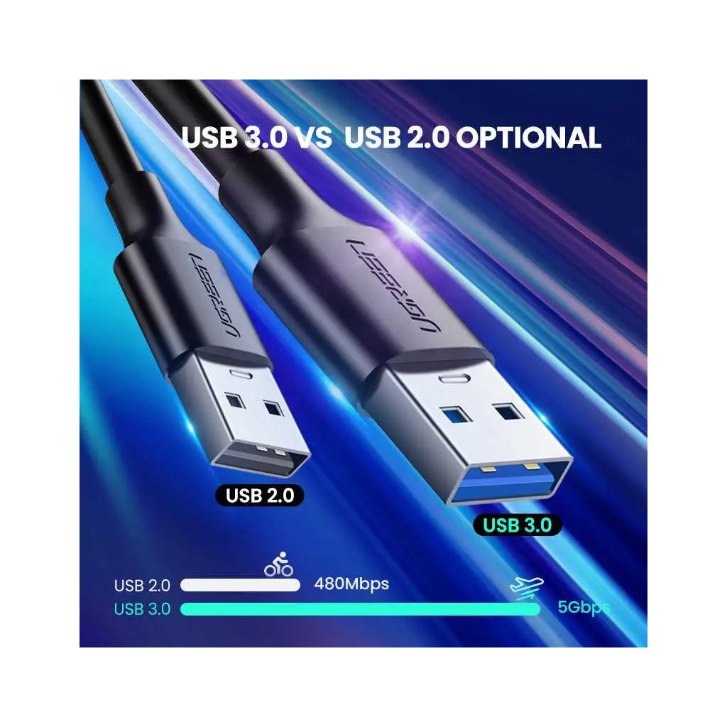 Дата кабель USB 3.0 AM to USB-C 1.5m 3A US184 black Ugreen (20883) - фото 4 Дата кабель USB 3.0 AM to USB-C 1.5m 3A US184 black Ugreen (20883) - фото 4