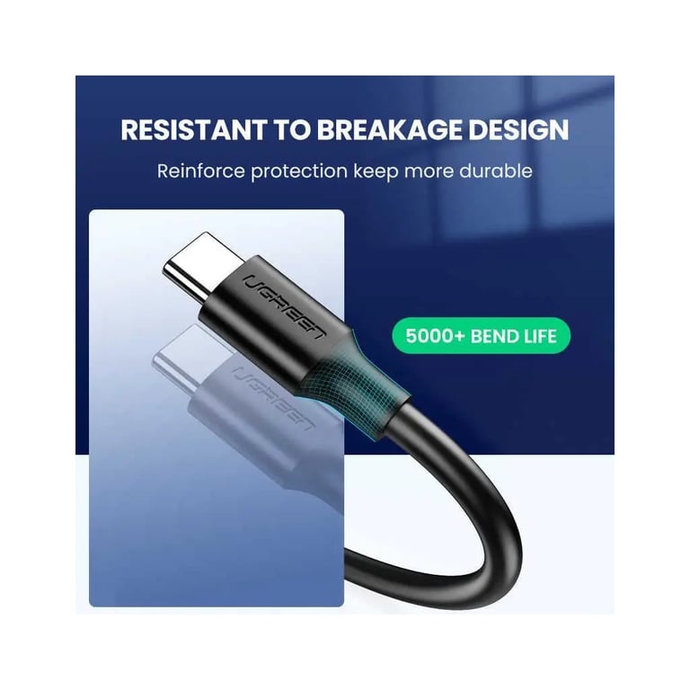 Дата кабель USB 3.0 AM to USB-C 1.5m 3A US184 black Ugreen (20883) - фото 5