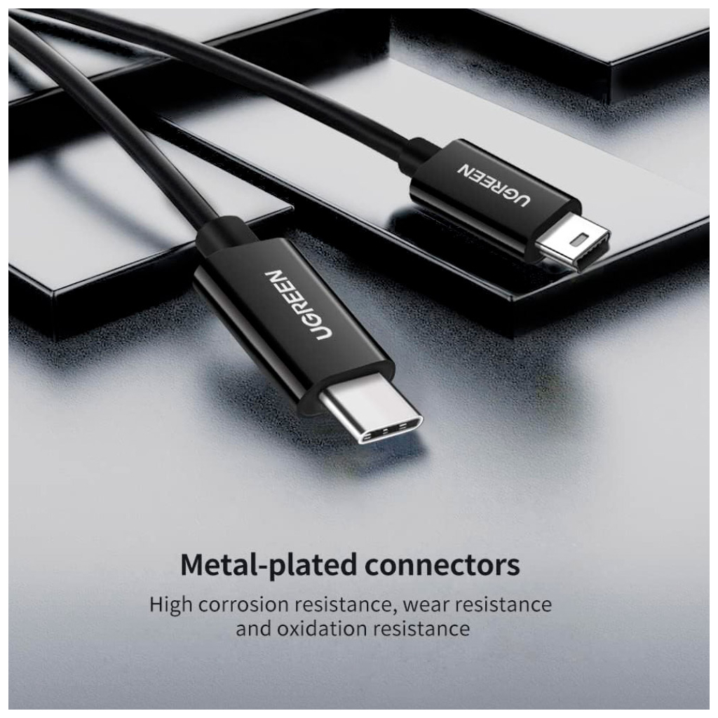 Дата кабель USB-C 2.0 AM to Mini 5P 1.0m US242 black Ugreen (50445) - фото 9 Дата кабель USB-C 2.0 AM to Mini 5P 1.0m US242 black Ugreen (50445) - фото 9