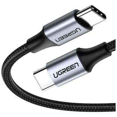 Дата кабель USB-C to USB-C 0.5m 3A 60W US261 black/gray Ugreen (50149) - фото 1