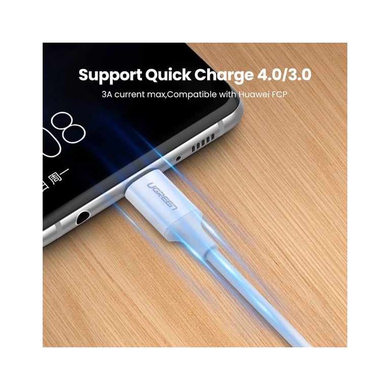 Дата кабель USB-C to USB-C 0.5m 3A 60W US264 white Ugreen (60517) - фото 3