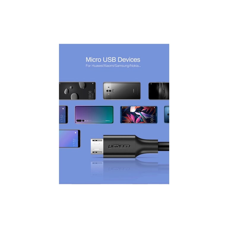 Дата кабель USB 2.0 AM to Micro 5P 0.25m 2A US289 black UGREEN (60134) - фото 4
