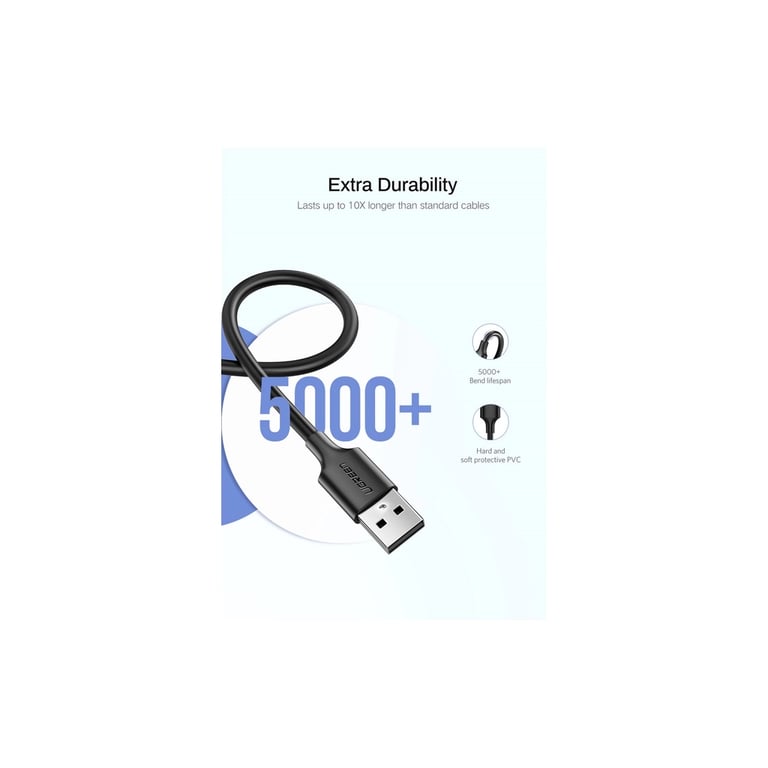Дата кабель USB 2.0 AM to Micro 5P 0.25m 2A US289 black UGREEN (60134) - фото 6