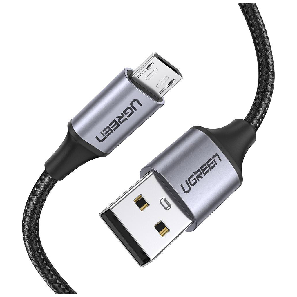 Дата кабель USB 2.0 AM to Micro 5P 0.5m 2A US290 black Ugreen (60145)