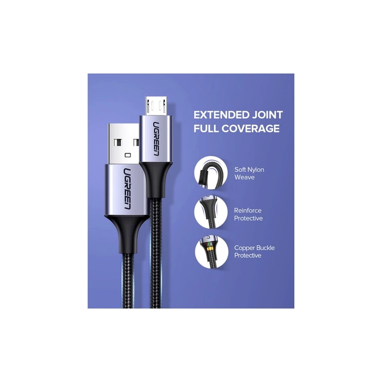 Дата кабель USB 2.0 AM to Micro 5P 1.5m 2A US290 black Ugreen (60147) - фото 2