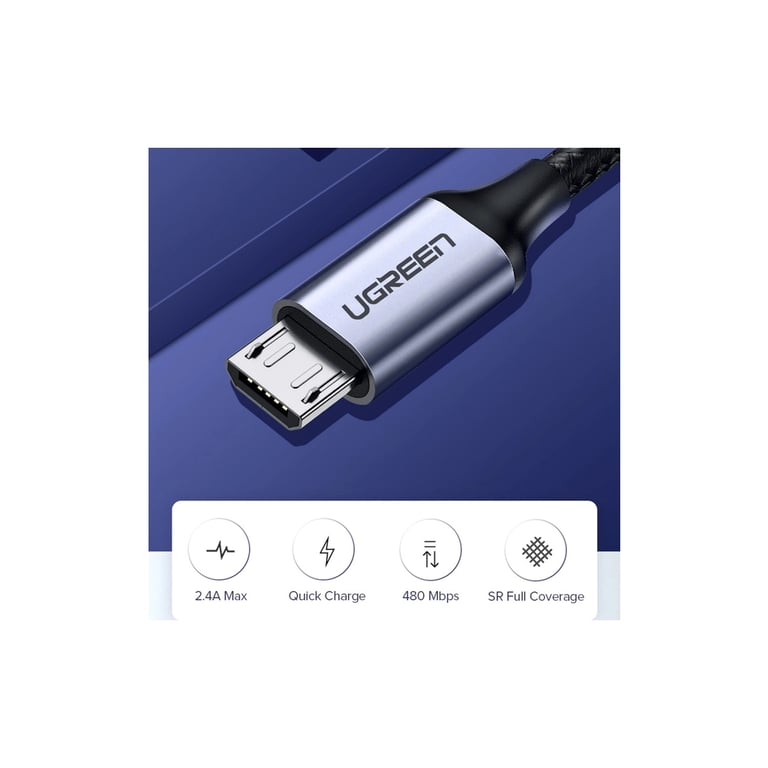 Дата кабель USB 2.0 AM to Micro 5P 1.5m 2A US290 black Ugreen (60147) - фото 3