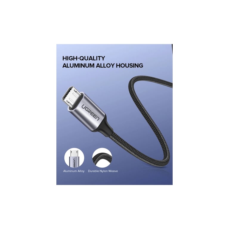 Дата кабель USB 2.0 AM to Micro 5P 1.5m 2A US290 black Ugreen (60147) - фото 4