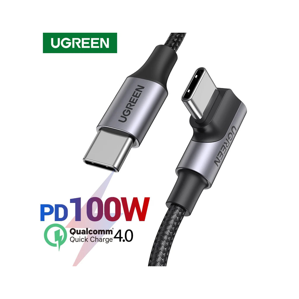 Дата кабель USB-C 2.0 to USB-C 1.0m 90° corner US334 black Ugreen (70643) - фото 8 Дата кабель USB-C 2.0 to USB-C 1.0m 90° corner US334 black Ugreen (70643) - фото 8