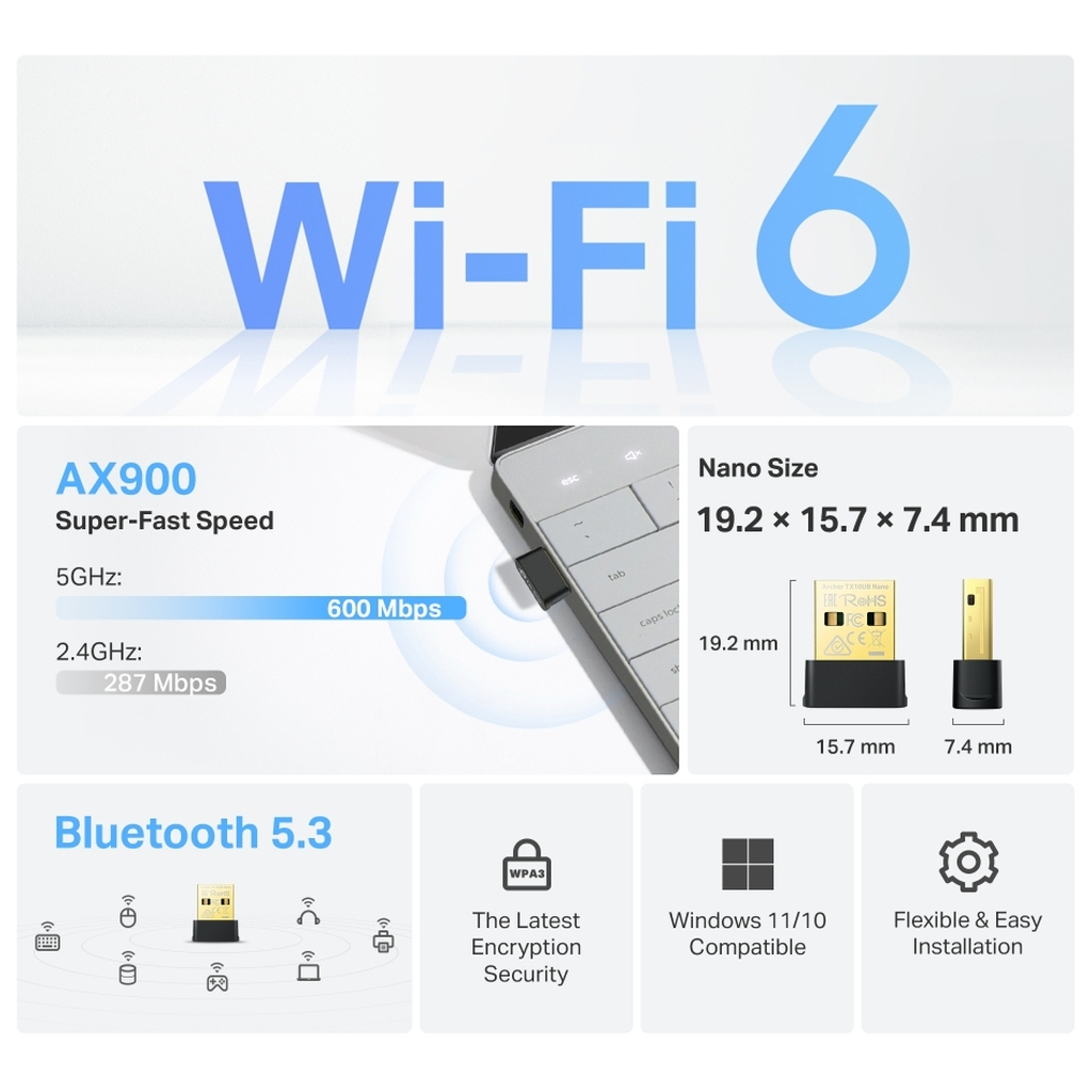 Мережева карта Wi-Fi TP-Link ARCHER-TX10UB-NANO - фото 7 Мережева карта Wi-Fi TP-Link ARCHER-TX10UB-NANO - фото 7