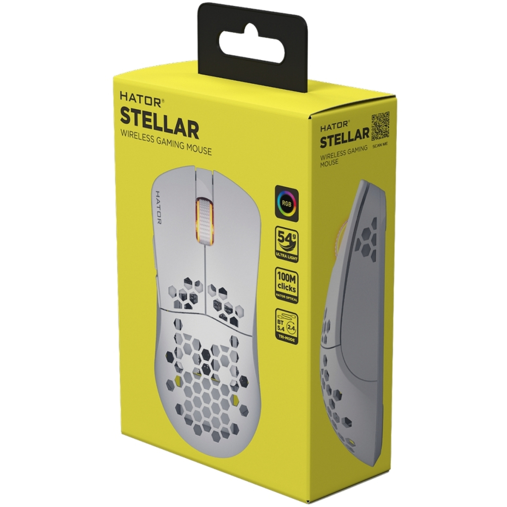 Мишка Hator Stellar Wireless/Bluetooth/USB White (HTM651) - фото 6 Мишка Hator Stellar Wireless/Bluetooth/USB White (HTM651) - фото 6