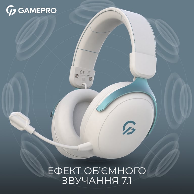 Навушники GamePro Asgard Freya Pro Wireless White/Blue (HSW201WB) - фото 6