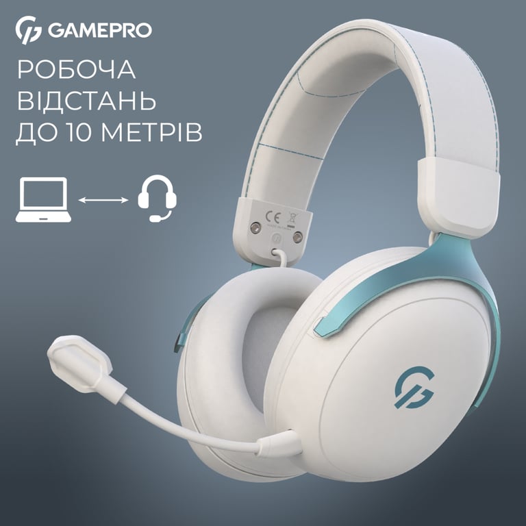 Навушники GamePro Asgard Freya Pro Wireless White/Blue (HSW201WB) - фото 8