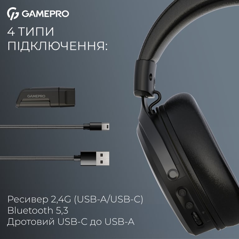 Навушники GamePro Asgard Skadi Wireless Black (HSW191B) - фото 7