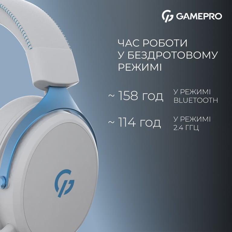 Навушники GamePro Asgard Skadi Wireless White/Blue (HSW191WB) - фото 8