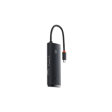 Концентратор Baseus USB-C 6-in-1 HDMI + 2xUSB 3.0 + USB-C + SD/TF black (WKQX050001) - фото 1