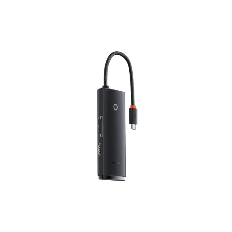 Концентратор Baseus USB-C 6-in-1 HDMI + 2xUSB 3.0 + USB-C + SD/TF black (WKQX050001) - фото 1