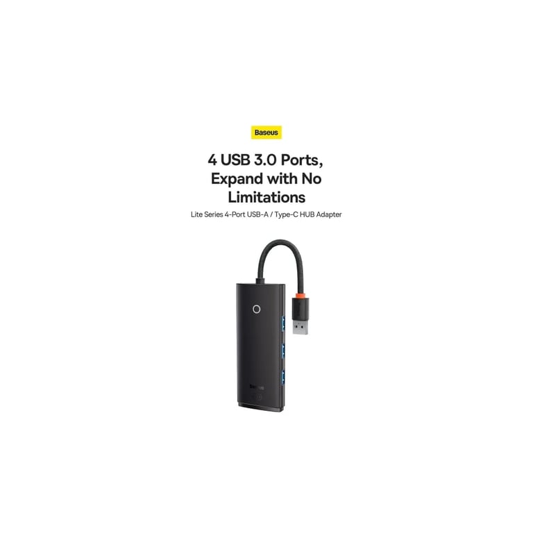 Концентратор Baseus USB-C to 4xUSB 3.0 1.0m black (WKQX030401) - фото 10