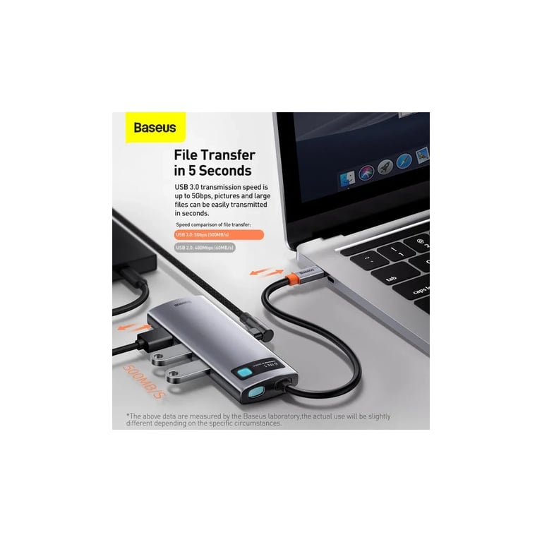 Концентратор Baseus USB-C 6-in-1 (CAHUB-CW0G) - фото 12